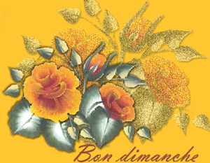Gif animé Bon dimanche fleurs oranges